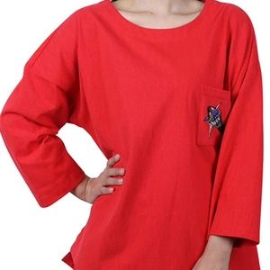 BRAND NEW Casual Tunic Tee with Embroidered Pocket L